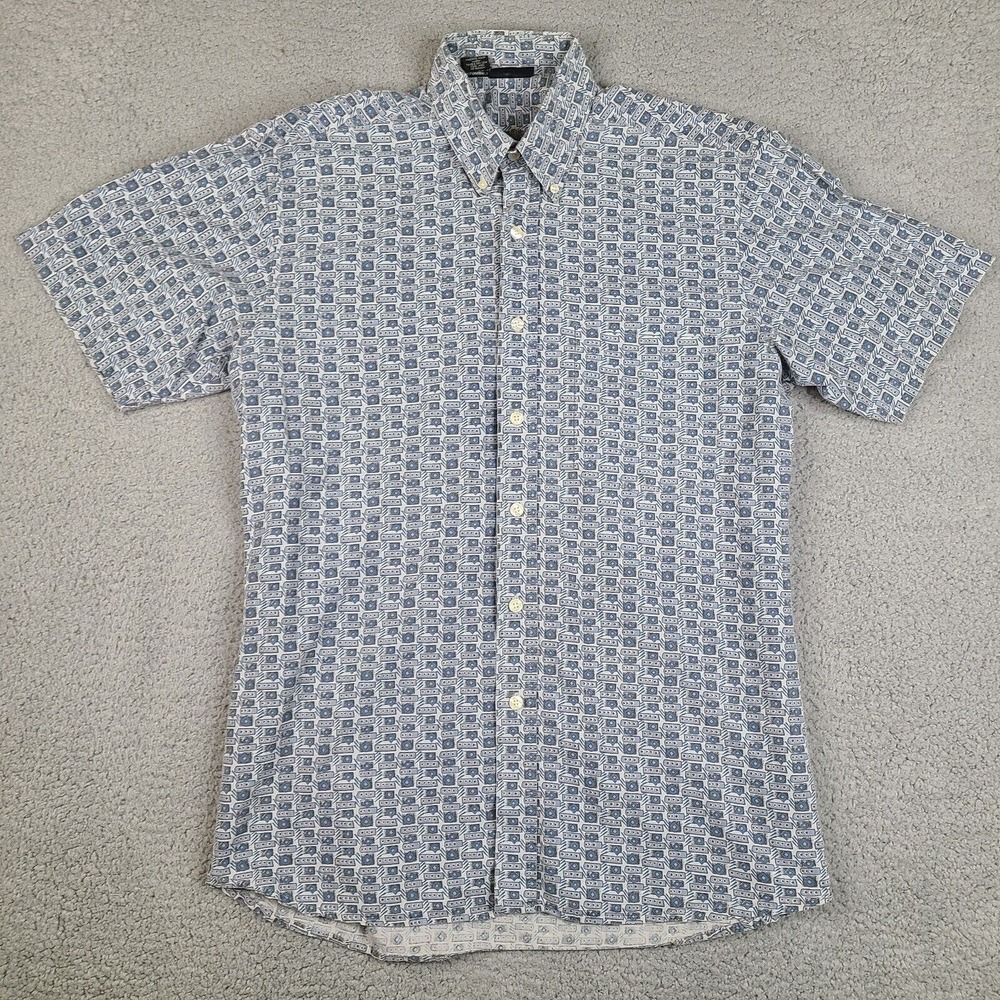Maui Trading Company Shirt‎ Mens Medium Blue Gray Hawaiian Button Up